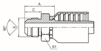 美制SAE外螺纹90°外锥面 SAE J513