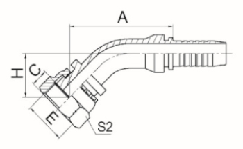 45°美制ORFS内螺纹平面 ISO 121