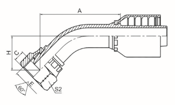 美制NPSM内螺纹60°外锥面 SAE J514